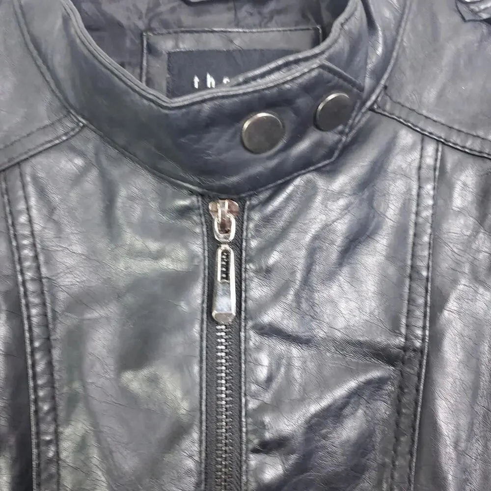 Therapy Jacket Womens Size M Faux Leather Moto Biker Motorcycle Edgy Zip Up